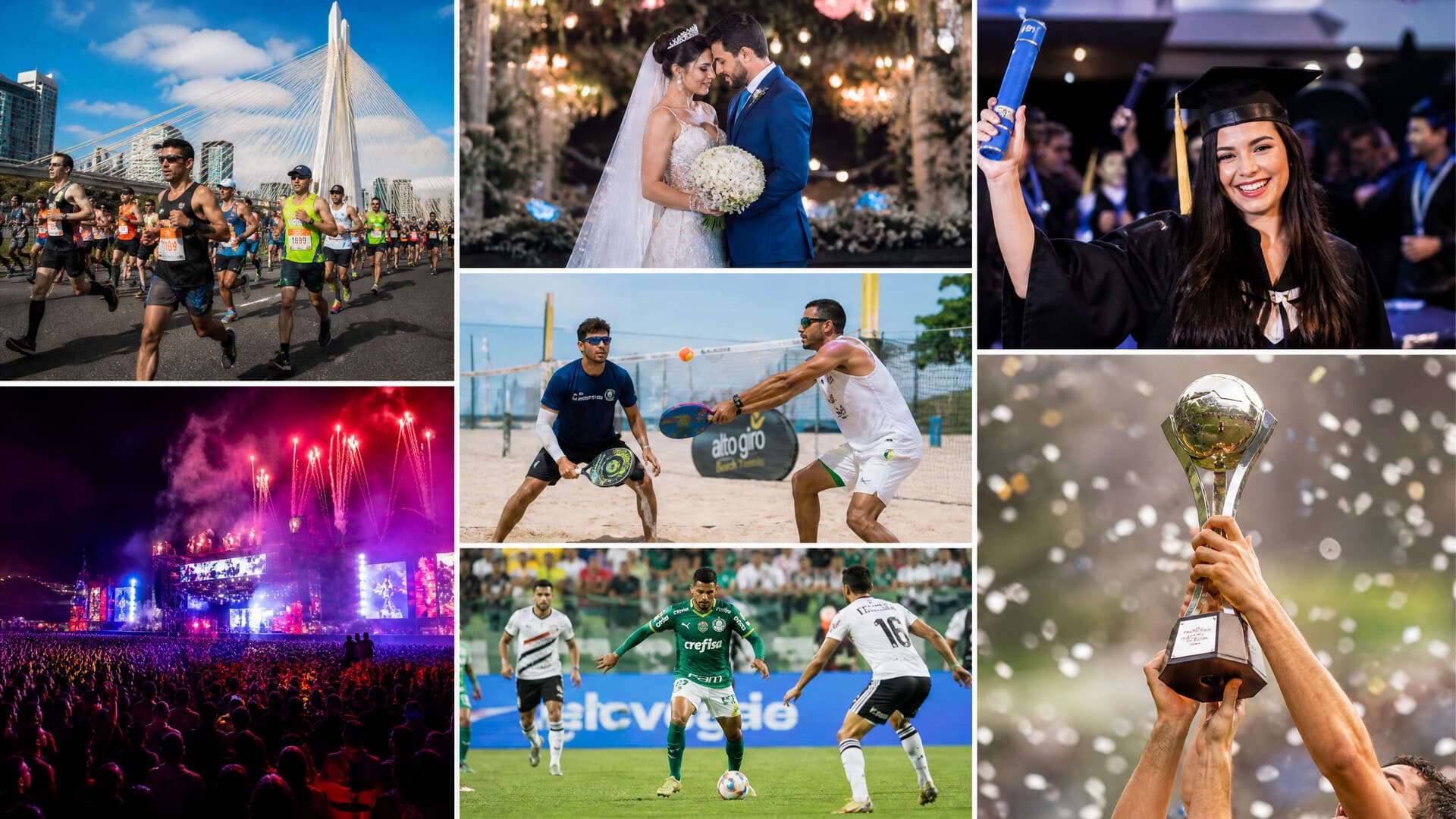 Mosaico de fotos de eventos